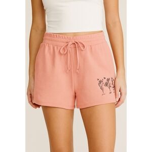 NWOT Cold Crush Womens Fleece Lounge Cozy Sweat Short Shorts Peach Coral Size L